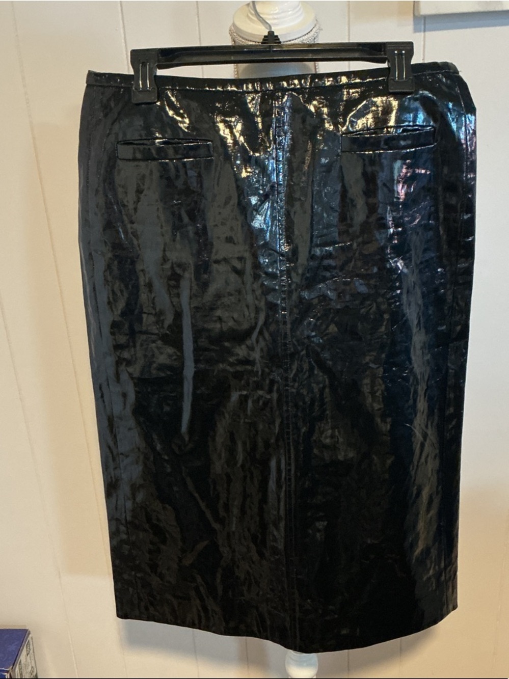 J. Crew Black Patent Pencil Skirt